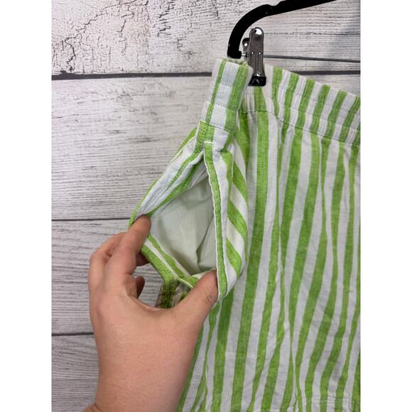 Old Navy Plus Size Green & White Striped Linen Blend Shorts Size 3X - Picture 3 of 7